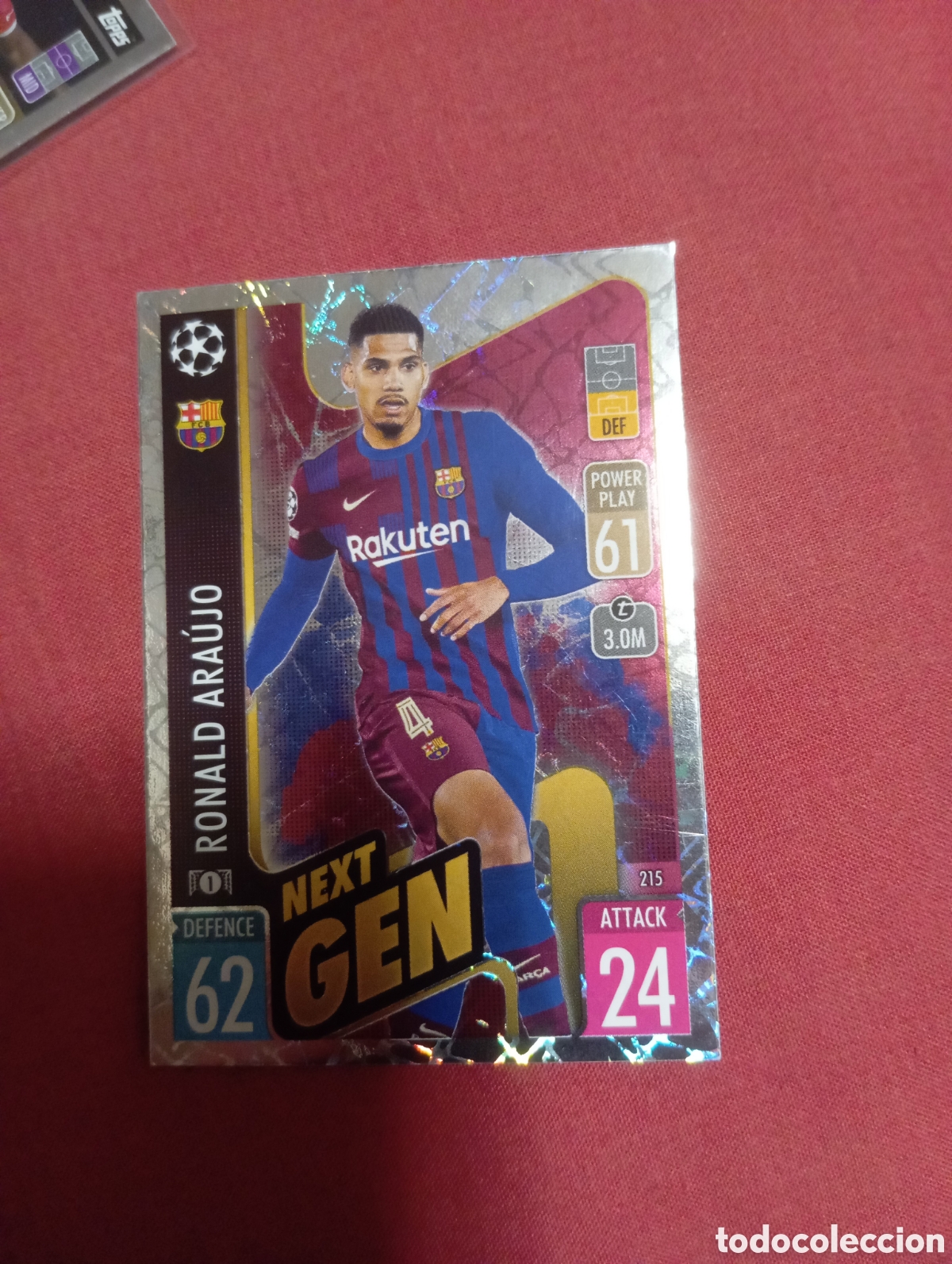 Trading cards: Ronald Ara&uacute;jo Barcelona NEXT GEN n&deg;215 / TOPPS MATCH ATTAX 2021/2022