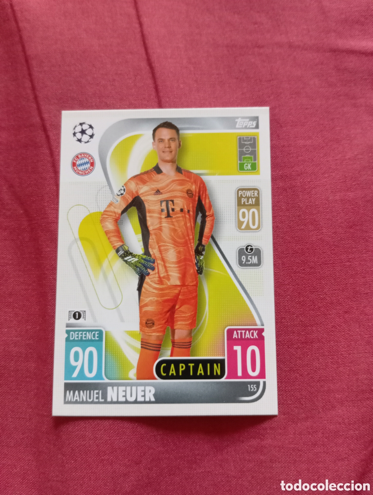 Trading cards: Manuel Neuer Bayern de Munich CAPTAIN n&deg;155 / TOPPS MATCH ATTAX 2021/2022