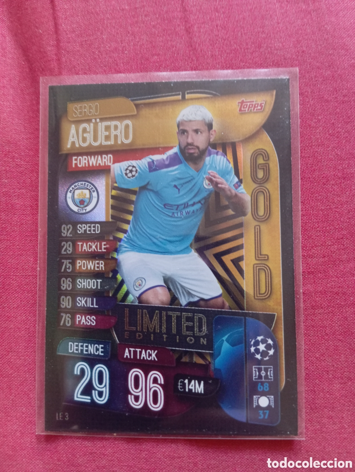 Trading cards: Sergio Ag&uuml;ero Manchester City GOLD LIMITED EDITION n&deg;LE3 / TOPPS MATCH ATTAX 2019/2020
