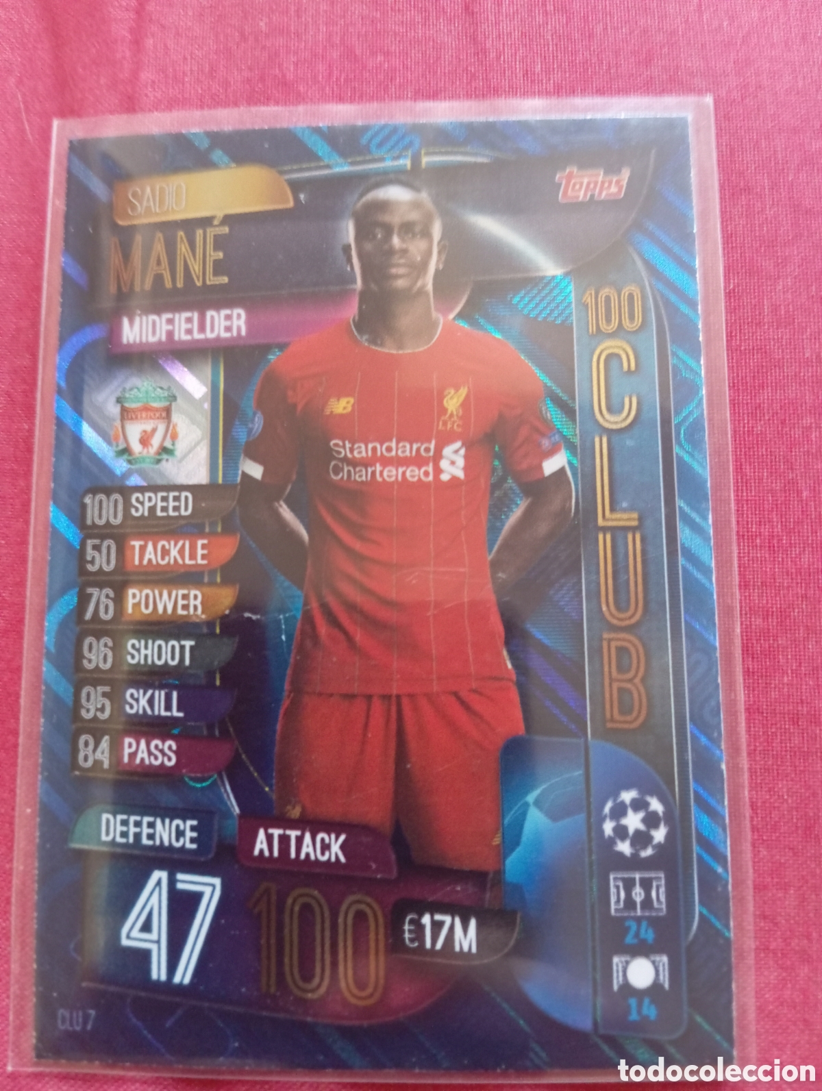 Trading cards: Sadio Man&eacute; Liverpool CLUB 100 n&deg;CLU7 / TOPPS MATCH ATTAX 2019/2020