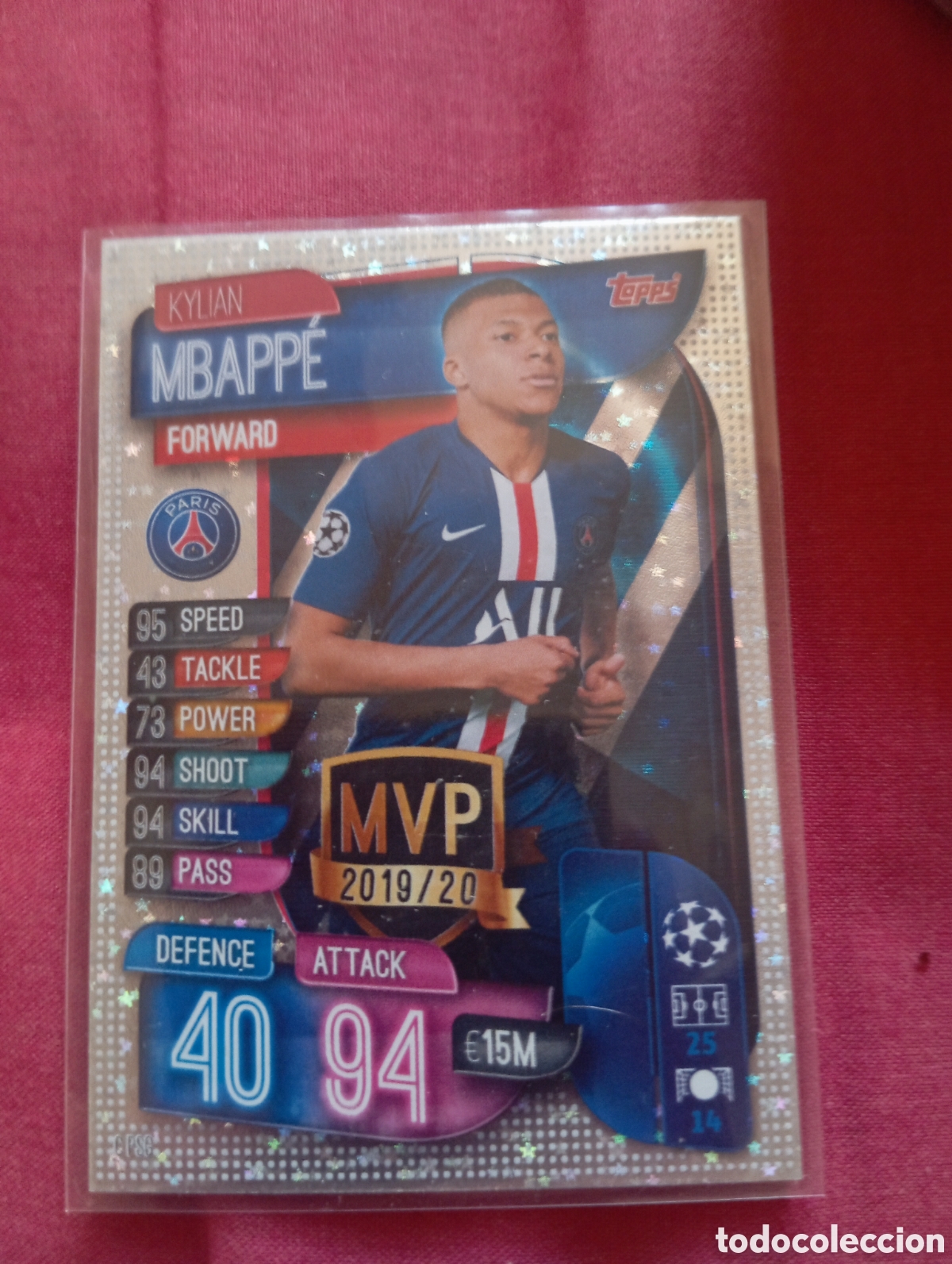 Trading cards: Kylian Mbapp&eacute; PSG MVP 2019/20 n&deg;C PSG / TOPPS MATCH ATTAX 2019/2020