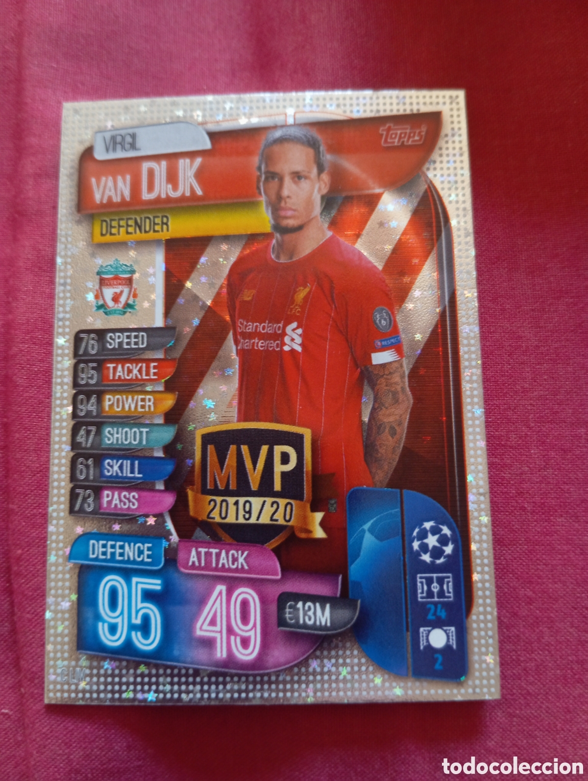 Trading cards: Virgil van Dijk Liverpool MVP 2019/20 n&deg; C LIV / TOPPS MATCH ATTAX 2019/2020