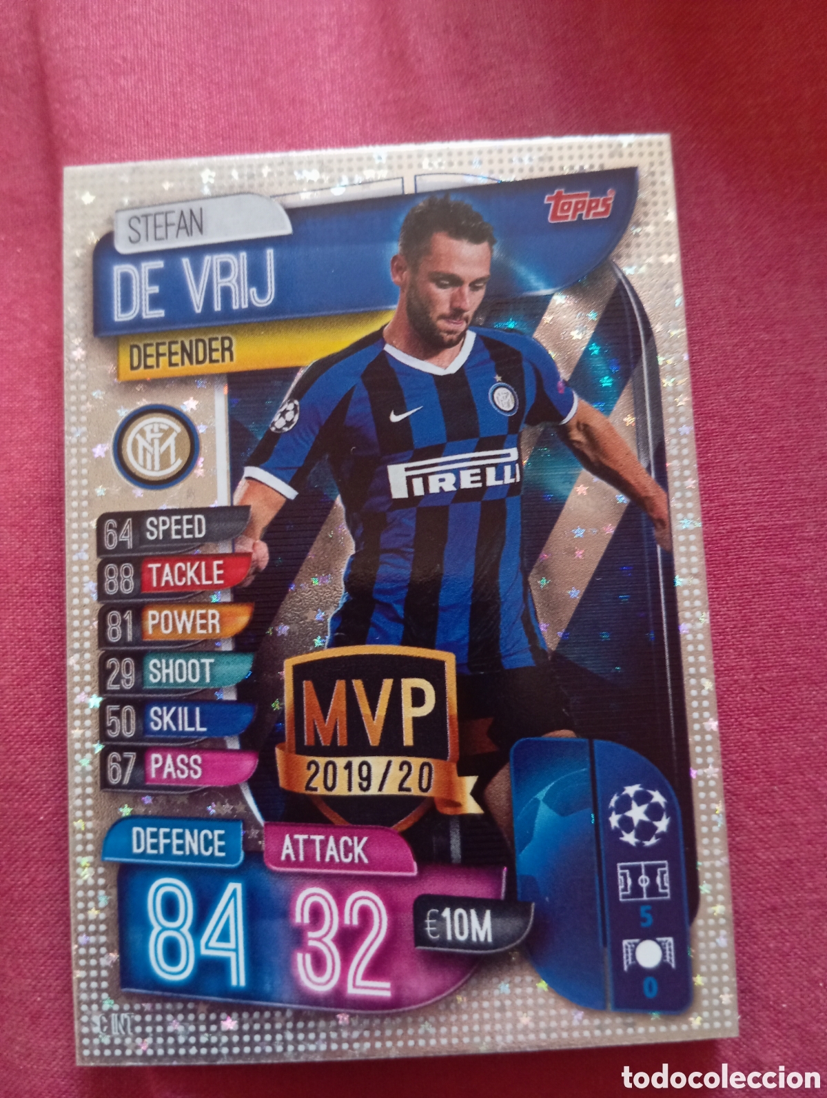 Trading cards: Stefan de Vrij Inter de Mil&aacute;n MVP 2019/20 n&deg;C INT / TOPPS MATCH ATTAX 2019/2020