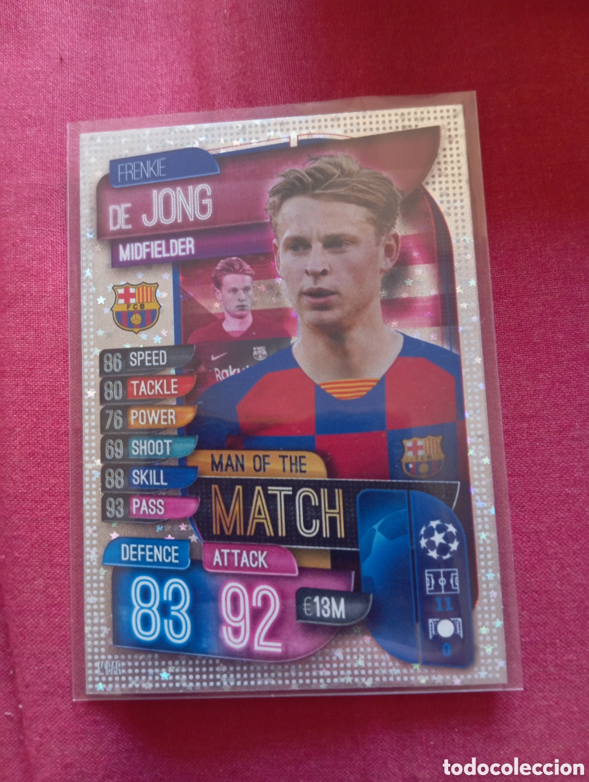 Trading cards: Frenkie de Jong Barcelona MAN OF THE MATCH n&deg;M BAR / TOPPS MATCH ATTAX 2019/20