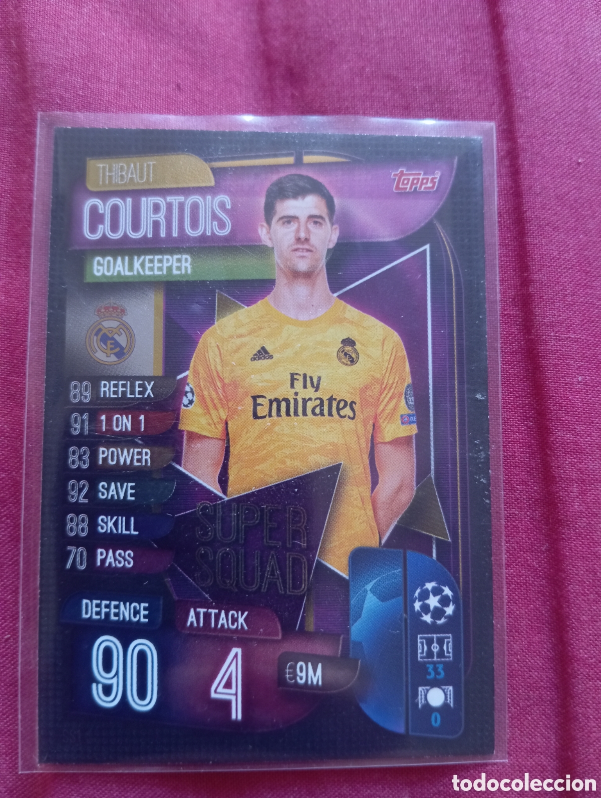 Trading cards: Thibaut Courtois Real Madrid SUPER SQUAD n&deg;SS1 / TOPPS MATCH ATTAX 2019/2020