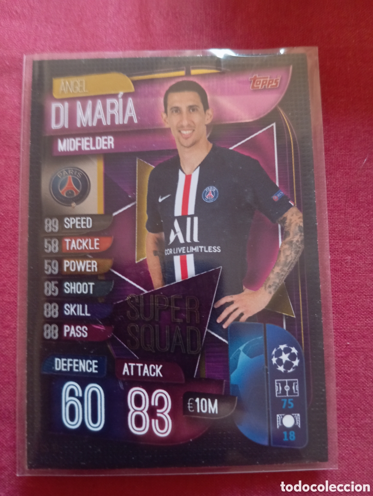 Trading cards: &Aacute;ngel Di Mar&iacute;a PSG SUPER SQUAD n&deg;SS10 / TOPPS MATCH ATTAX 2019/2020