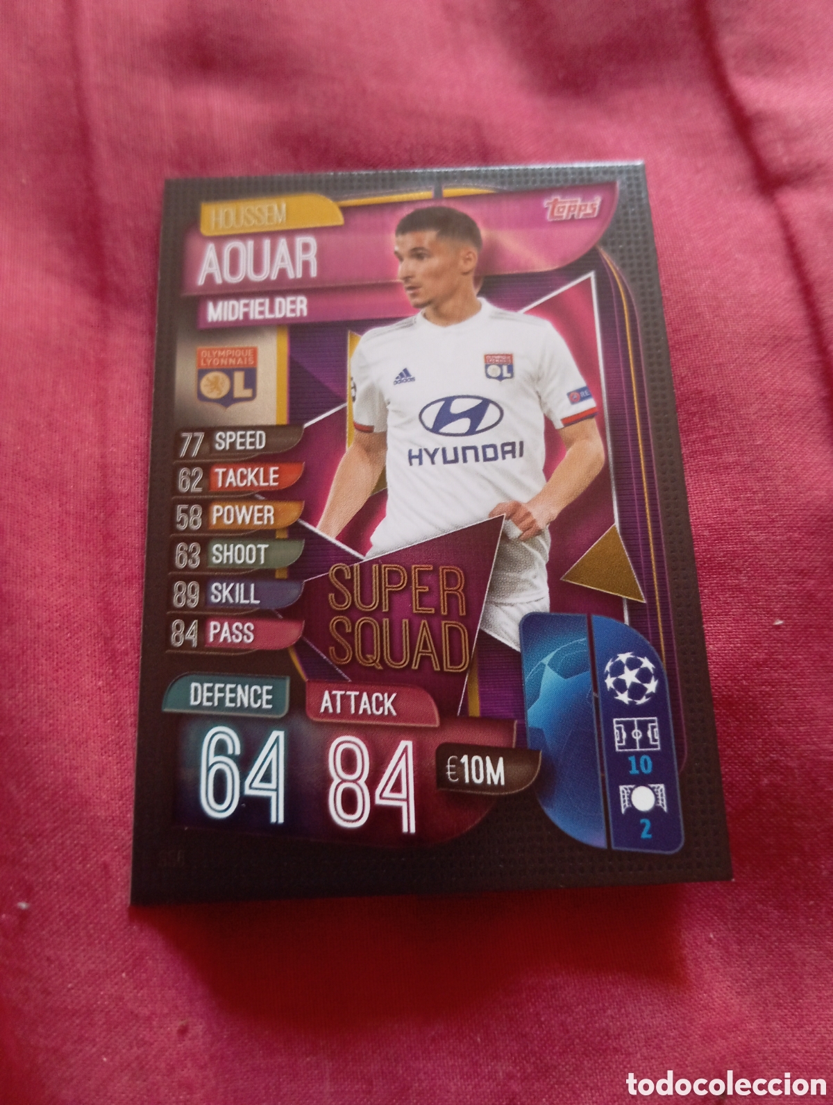 Trading cards: Houssem Aouar O. Lyon SUPER SQUAD n&deg;SS6 / TOPPS MATCH ATTAX 2019/2020