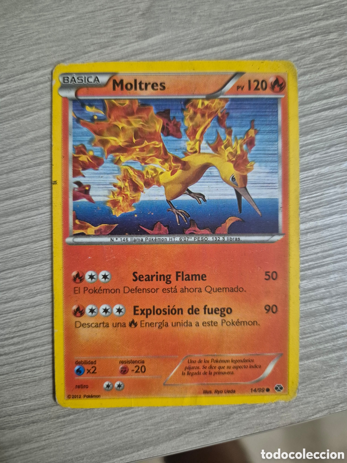 Trading cards: Carta Pok&eacute;mon Moltres 14/99 B&aacute;sica PV 120