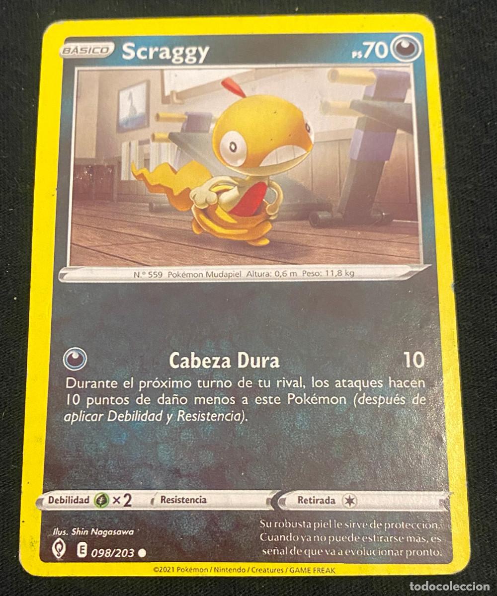 Trading cards: Trading card de Pok&eacute;mon. Scraggy. 098 / 203. Colecci&oacute;n 2021. Edici&oacute;n en espa&ntilde;ol. Buen estado.