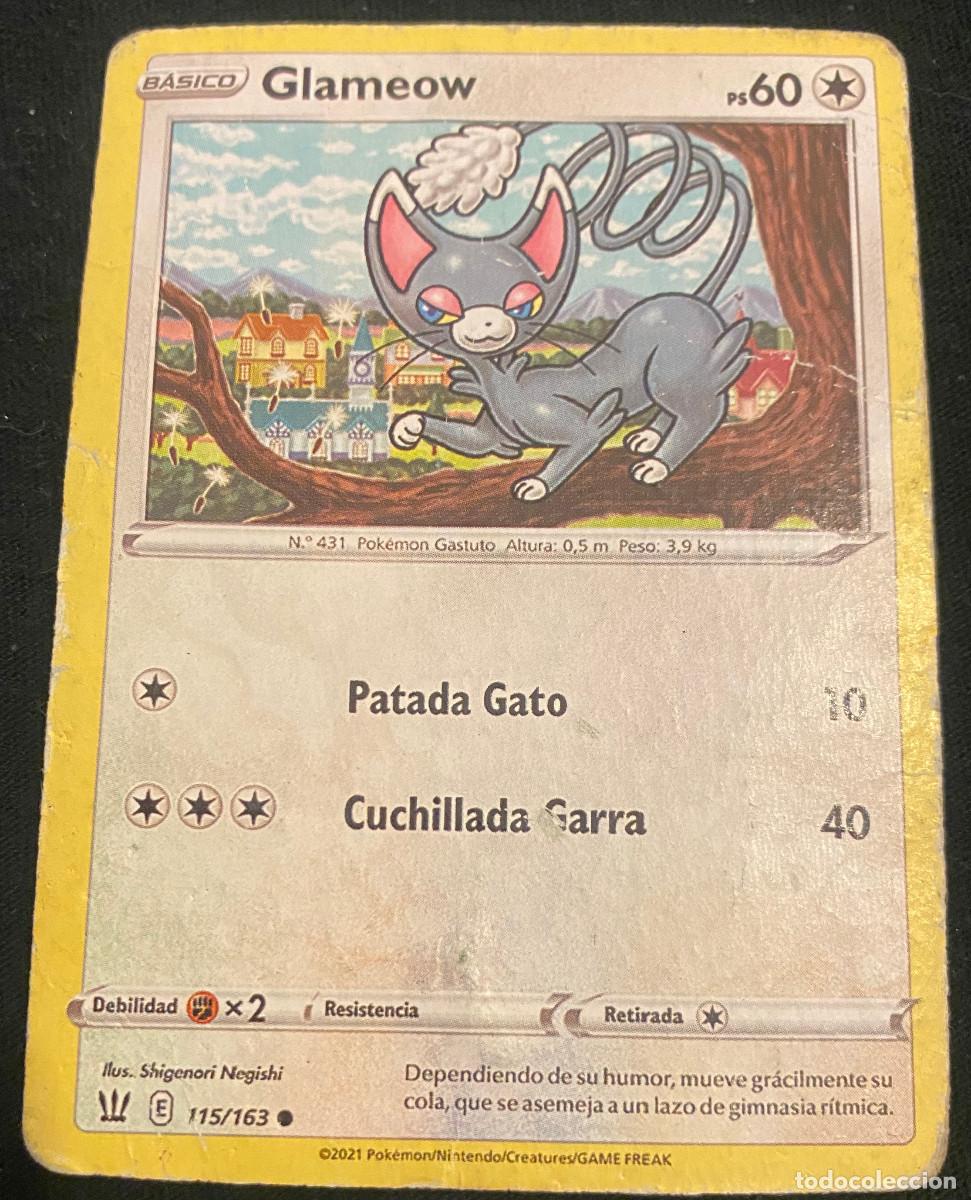 Trading cards: Trading card de Pok&eacute;mon. Glameow. 115 / 163. Colecci&oacute;n 2021. Edici&oacute;n en espa&ntilde;ol. Buen estado.