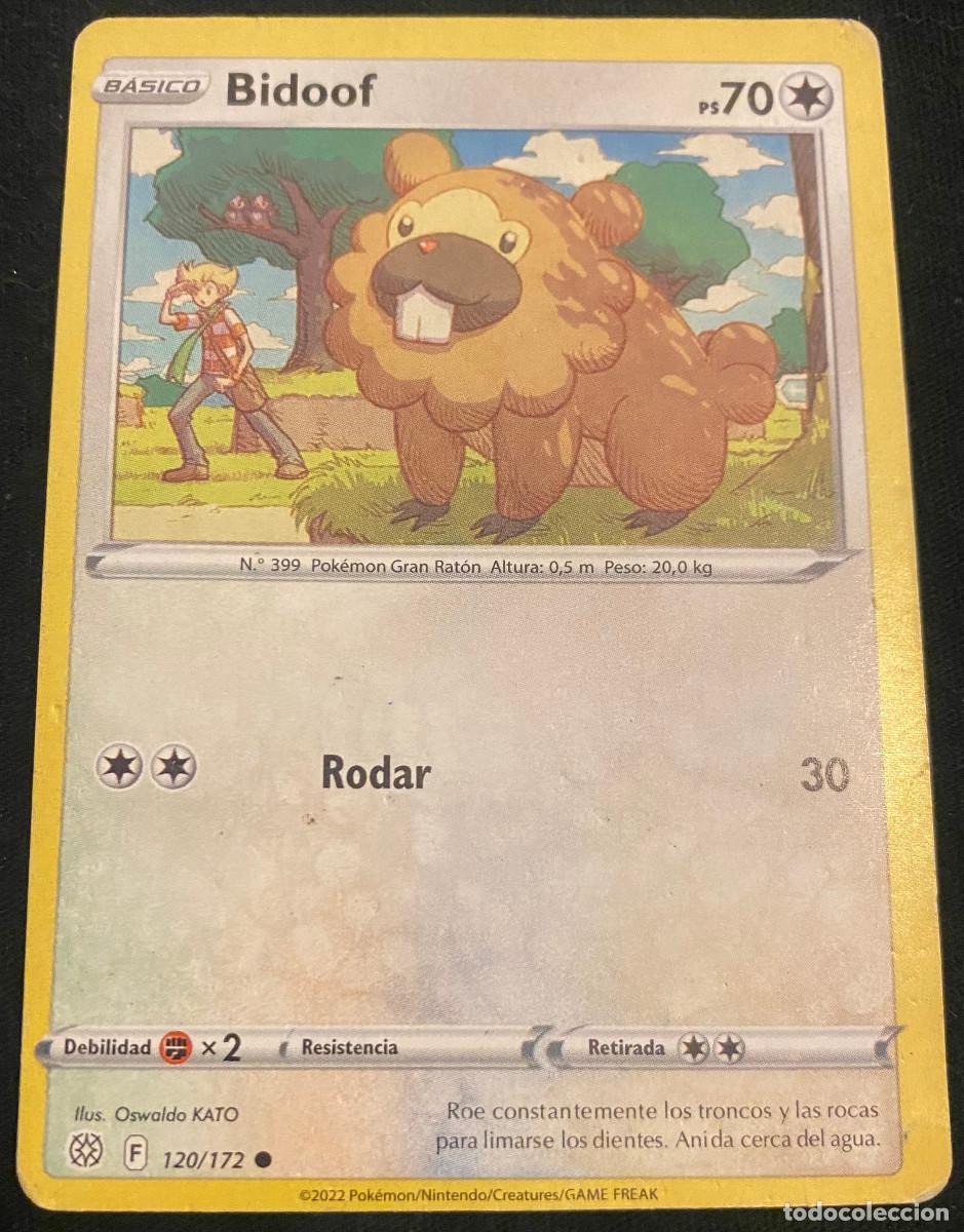 Trading cards: Trading card de Pok&eacute;mon. Bidoof. 120 / 172. Colecci&oacute;n 2022. Edici&oacute;n en espa&ntilde;ol. Buen estado.