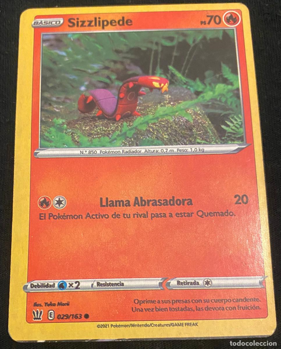 Trading cards: Trading card de Pok&eacute;mon. Sizzlipede. 029 / 163. Colecci&oacute;n 2021. Edici&oacute;n en espa&ntilde;ol. Buen estado.