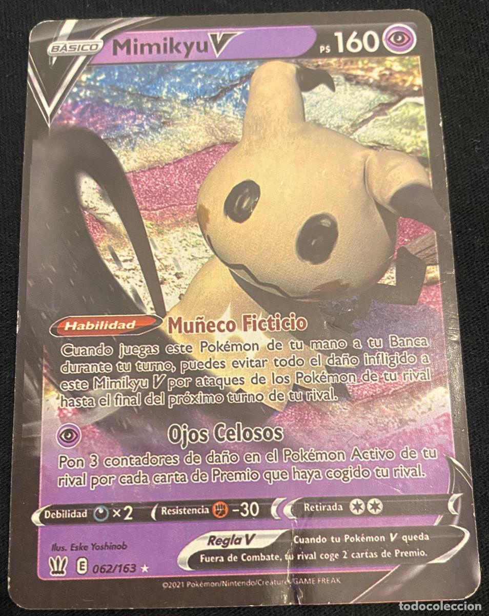 Trading cards: Trading card de Pok&eacute;mon. Mimikyu V. 062 / 163. Colecci&oacute;n 2021. Edici&oacute;n en espa&ntilde;ol. Buen estado.