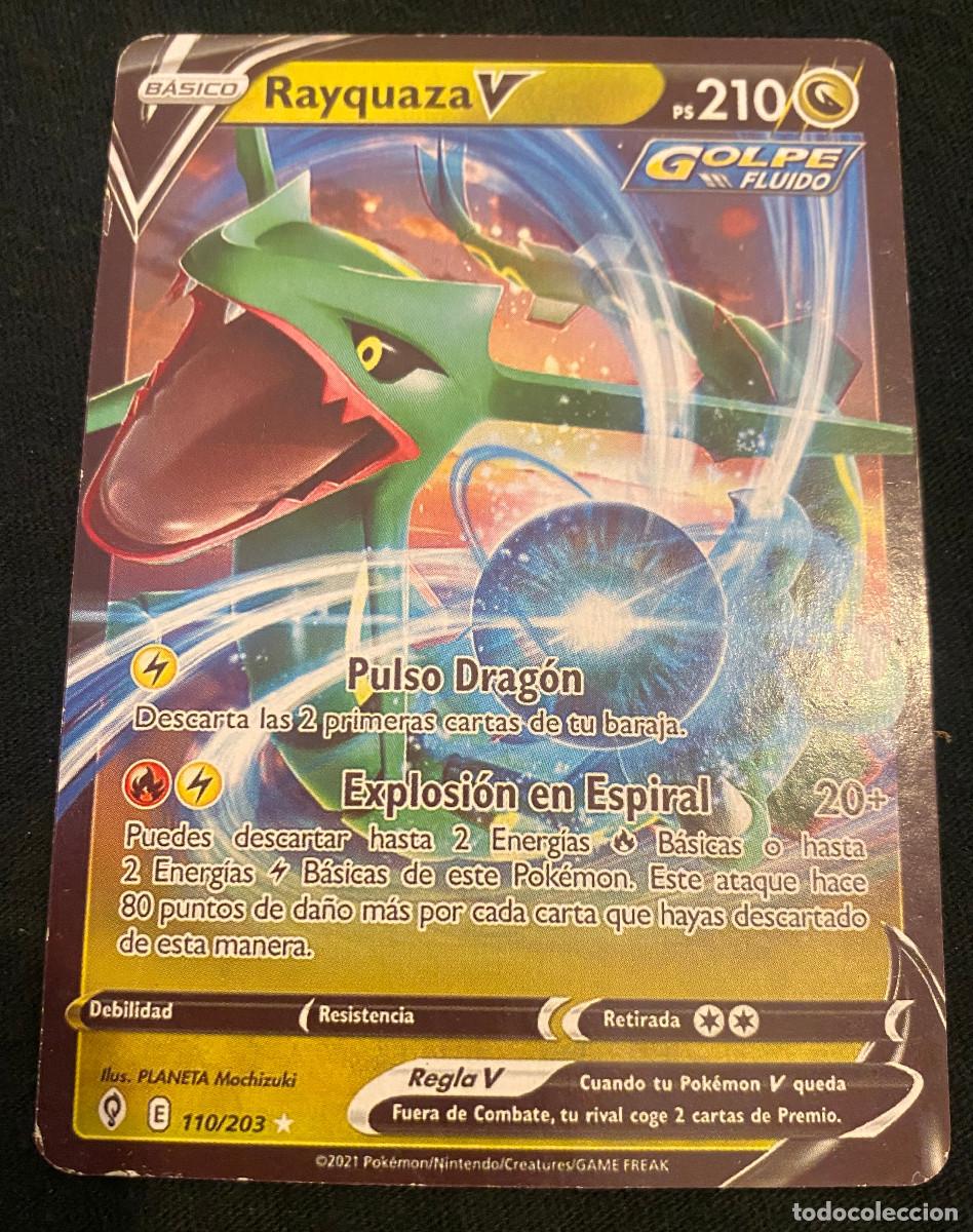 Trading cards: Trading card de Pok&eacute;mon. Rayquaza V. 110 / 203. Colecci&oacute;n 2021. Edici&oacute;n en espa&ntilde;ol. Buen estado.