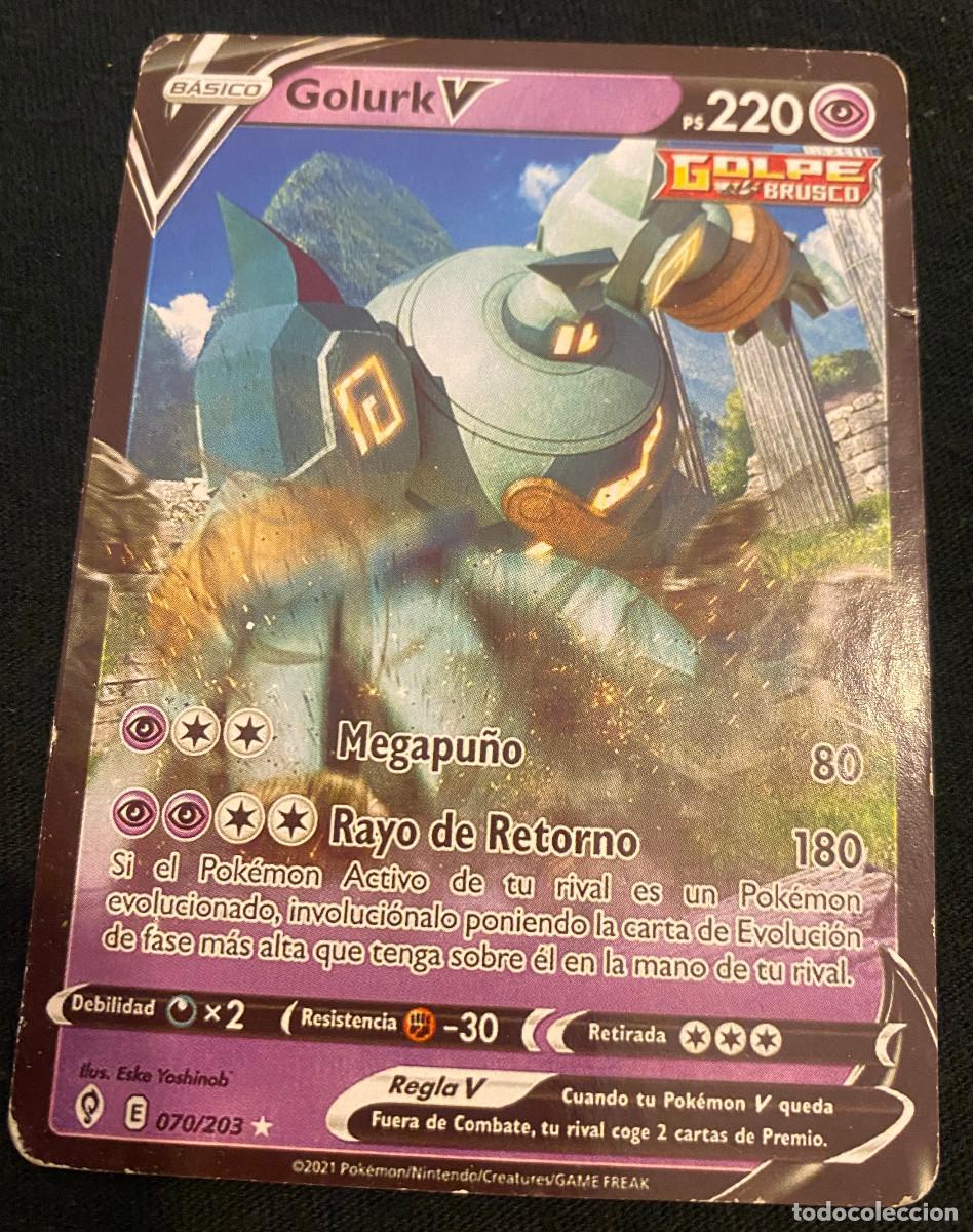 Trading cards: Trading card de Pok&eacute;mon. Golurk V. 070 / 203. Colecci&oacute;n 2021. Edici&oacute;n en espa&ntilde;ol. Buen estado.
