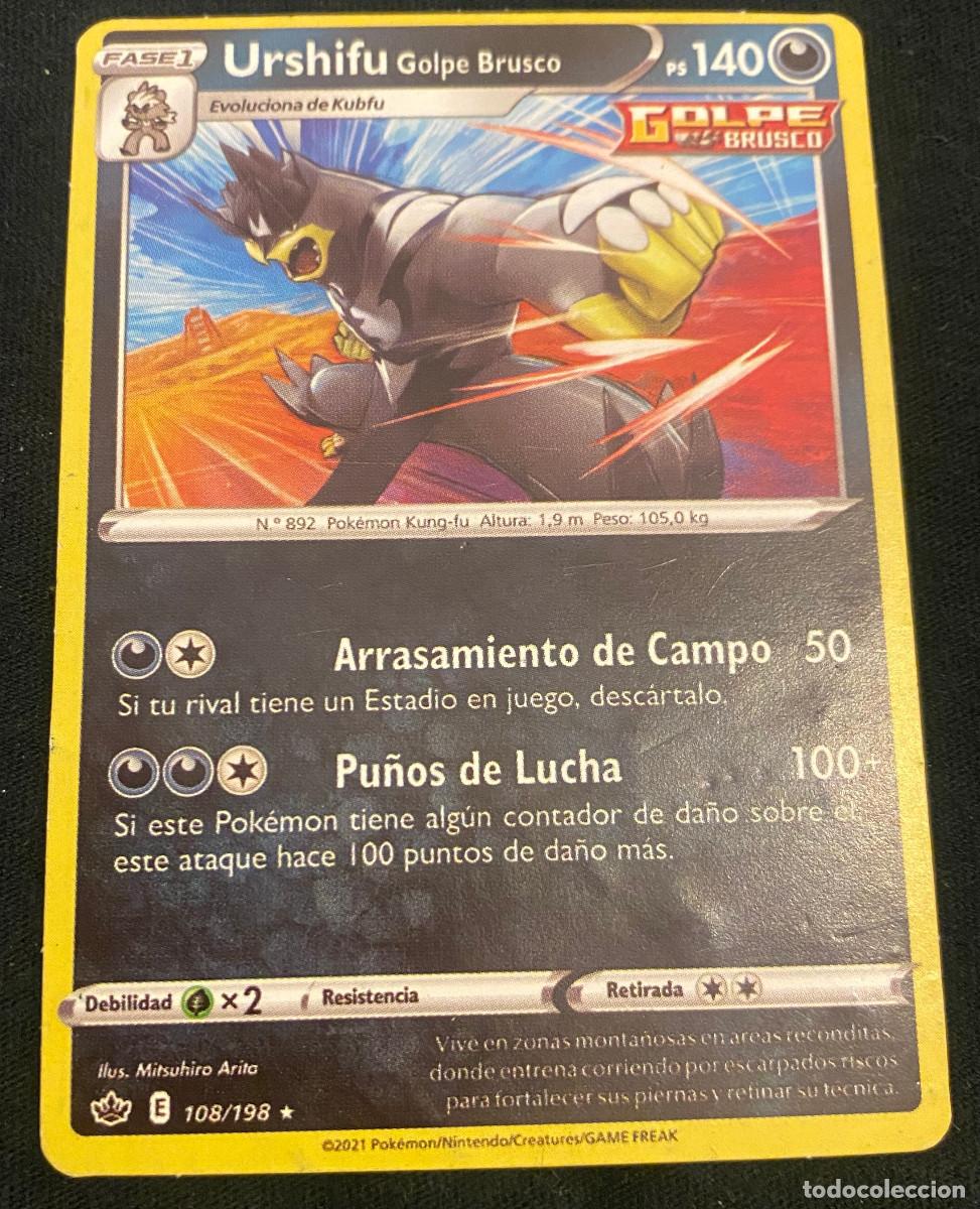 Trading cards: Trading card Pok&eacute;mon. Urshifu Golpe Brusco - Fase 1. 108 / 198. Colecci&oacute;n 2021. Edici&oacute;n en espa&ntilde;ol.