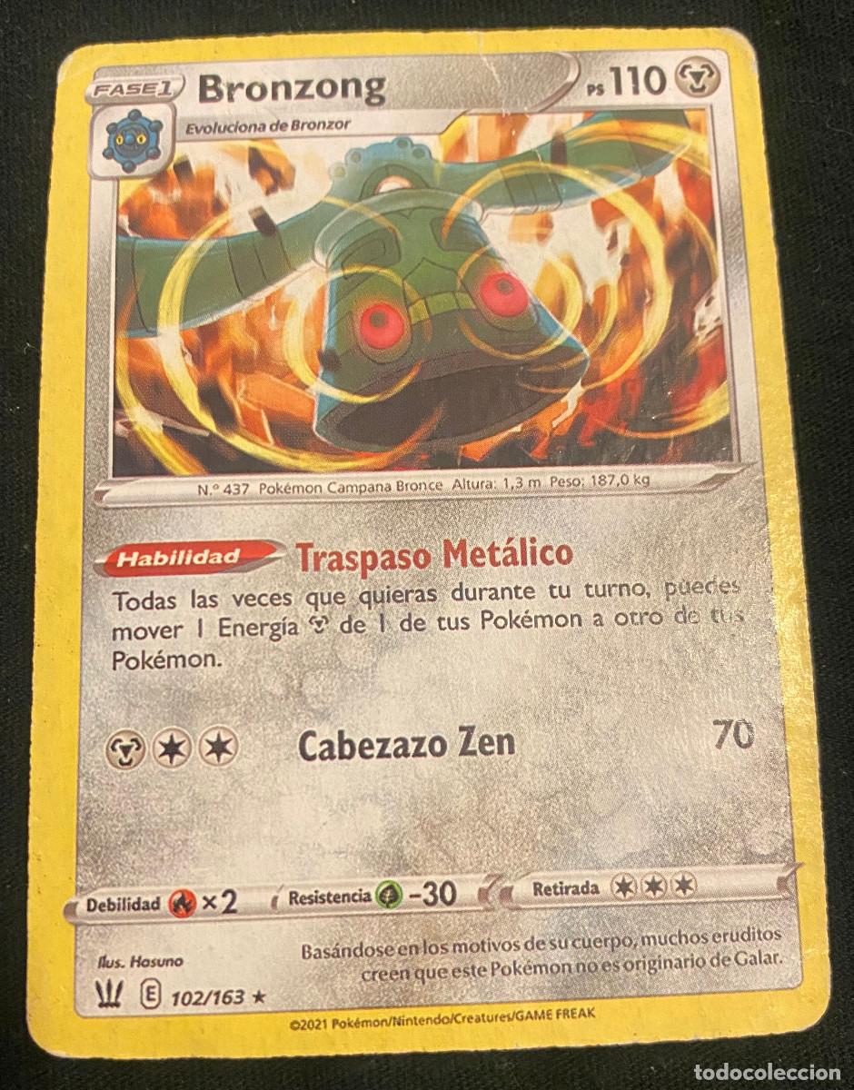 Trading cards: Trading card de Pok&eacute;mon. Bronzong - Fase 1. 102 / 163. Colecci&oacute;n 2021. Edici&oacute;n en espa&ntilde;ol.