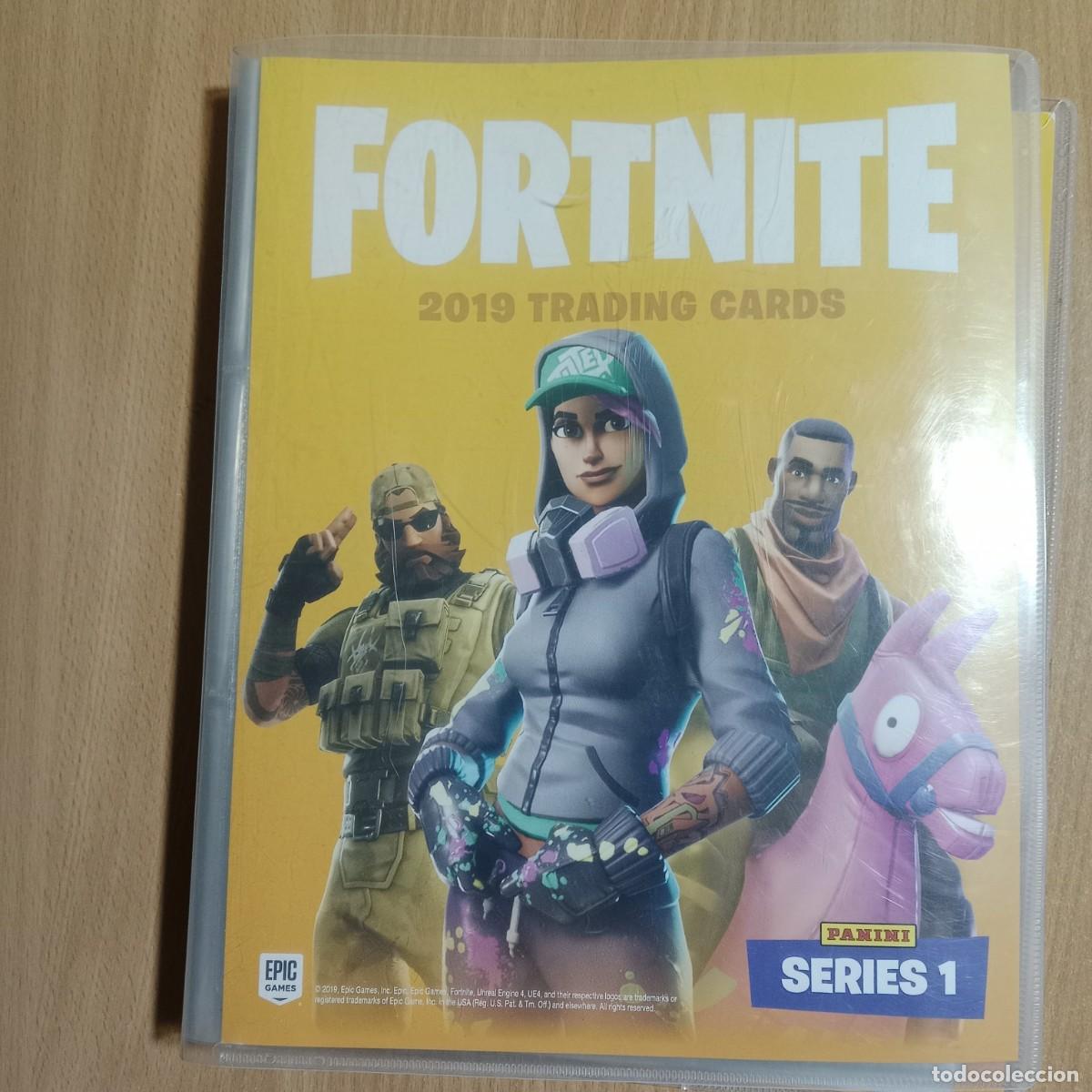 Trading cards: &Aacute;LBUM INCOMPLETO CON 57 TRADING CARDS - FORTNITE SERIES 1 - PANINI - A&Ntilde;O 2019.
