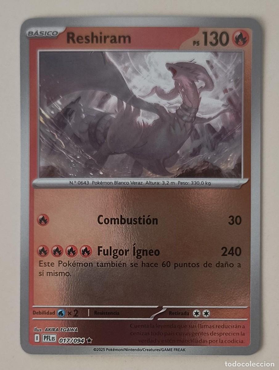 Trading cards: CARTA POKEMON RESHIRAM 17/94 - ESPA&Ntilde;OL - REVERSE - COLECCION FUEGOS FANTASMALES - TRADING CARDS
