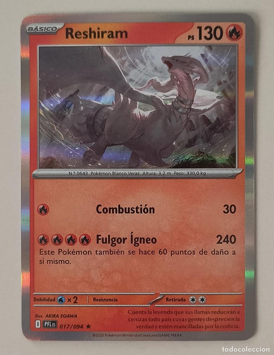 Trading cards: CARTA POKEMON RESHIRAM 17/94 - ESPA&Ntilde;OL - HOLO - COLECCION FUEGOS FANTASMALES - TRADING CARDS