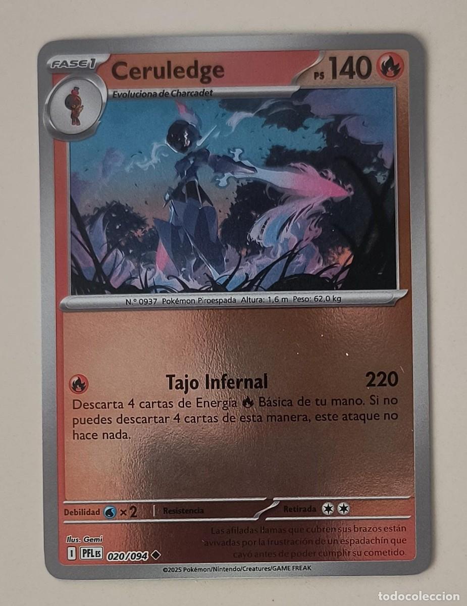 Trading cards: CARTA POKEMON CERULEDGE 20/94 - ESPA&Ntilde;OL - REVERSE - COLECCION FUEGOS FANTASMALES - TRADING CARDS