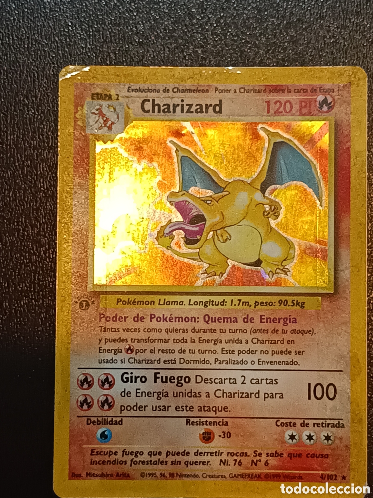 Trading cards: Pokemon Charizard 4/102 Base Set Primera Edici&oacute;n En Castellano