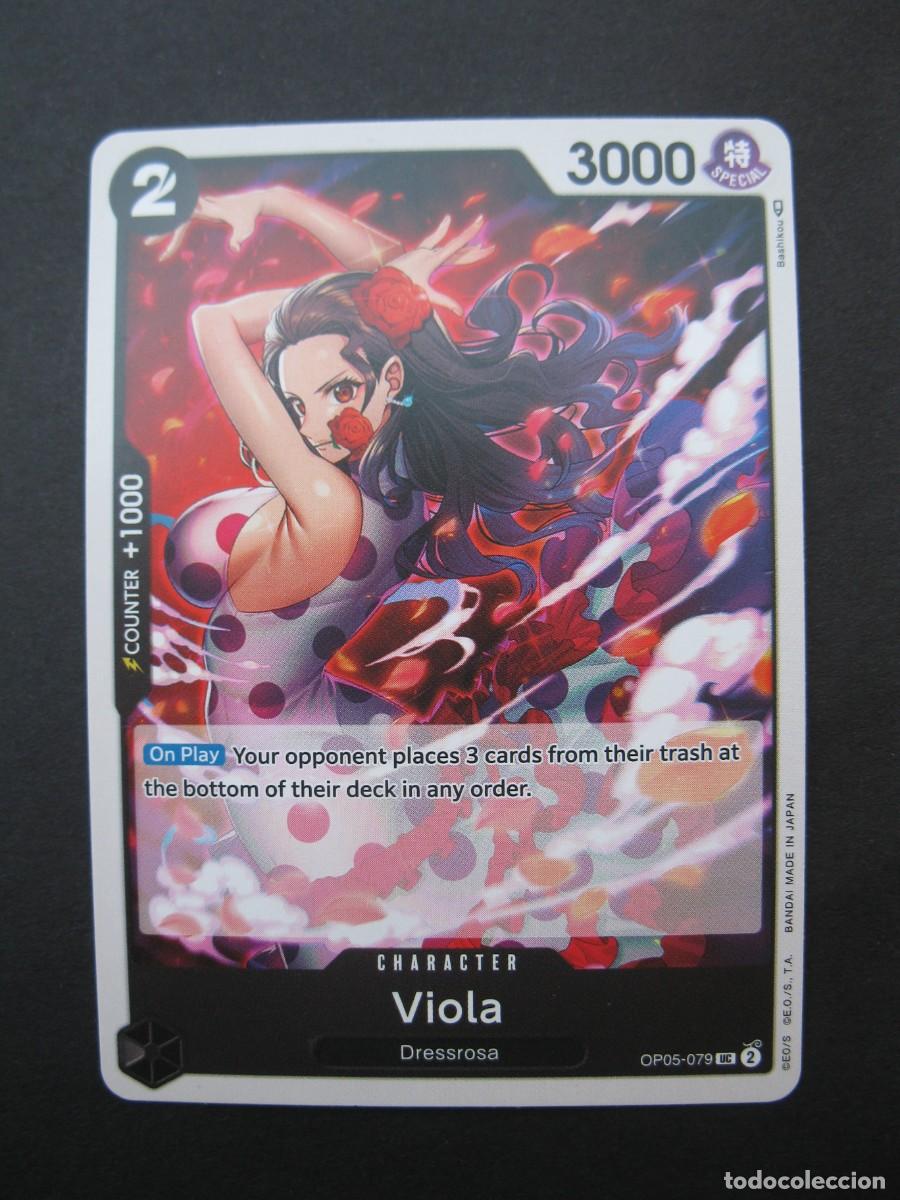 Trading cards: CARTA - ONE PIECE - TRADING CARD - VIOLA - EN INGL&Eacute;S - BANDAI.