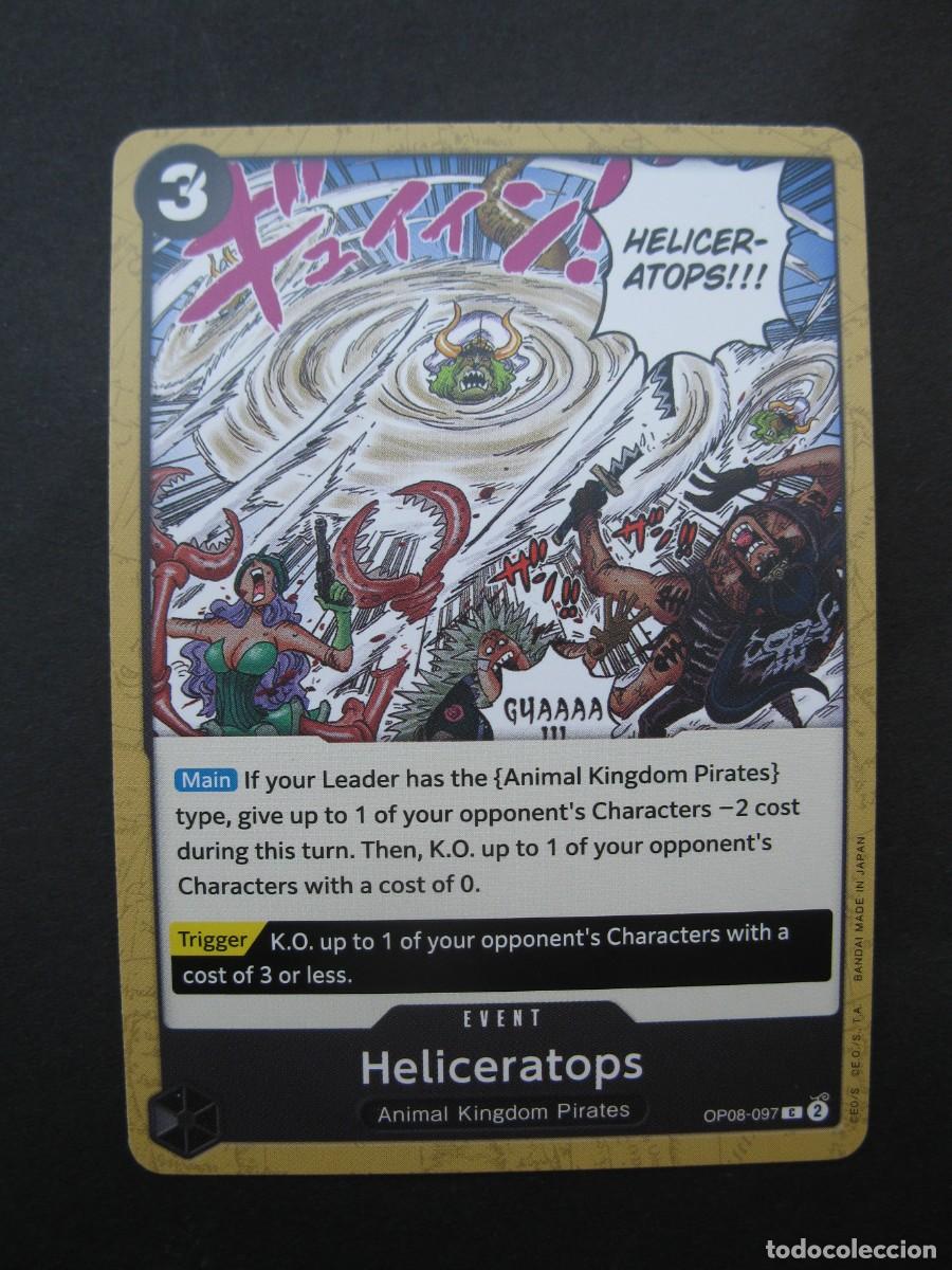 Trading cards: CARTA - ONE PIECE - TRADING CARD - HELICERATOPS - EN INGL&Eacute;S - BANDAI.