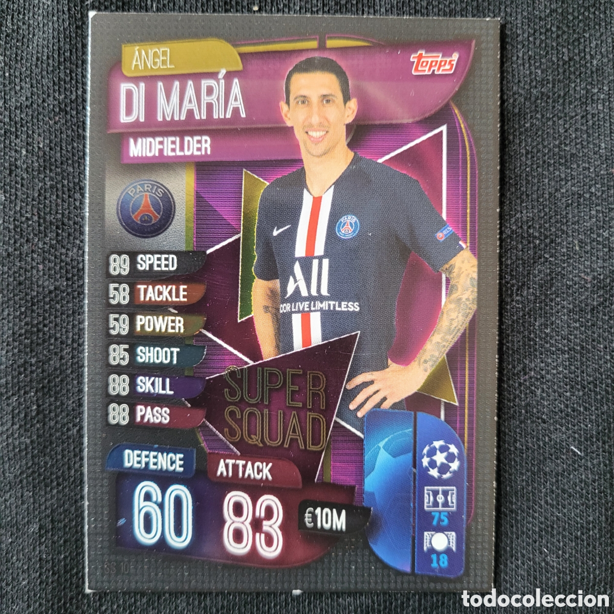Trading cards: SS10 Angel Di Maria Super Squad / Match Attax UCL 2019