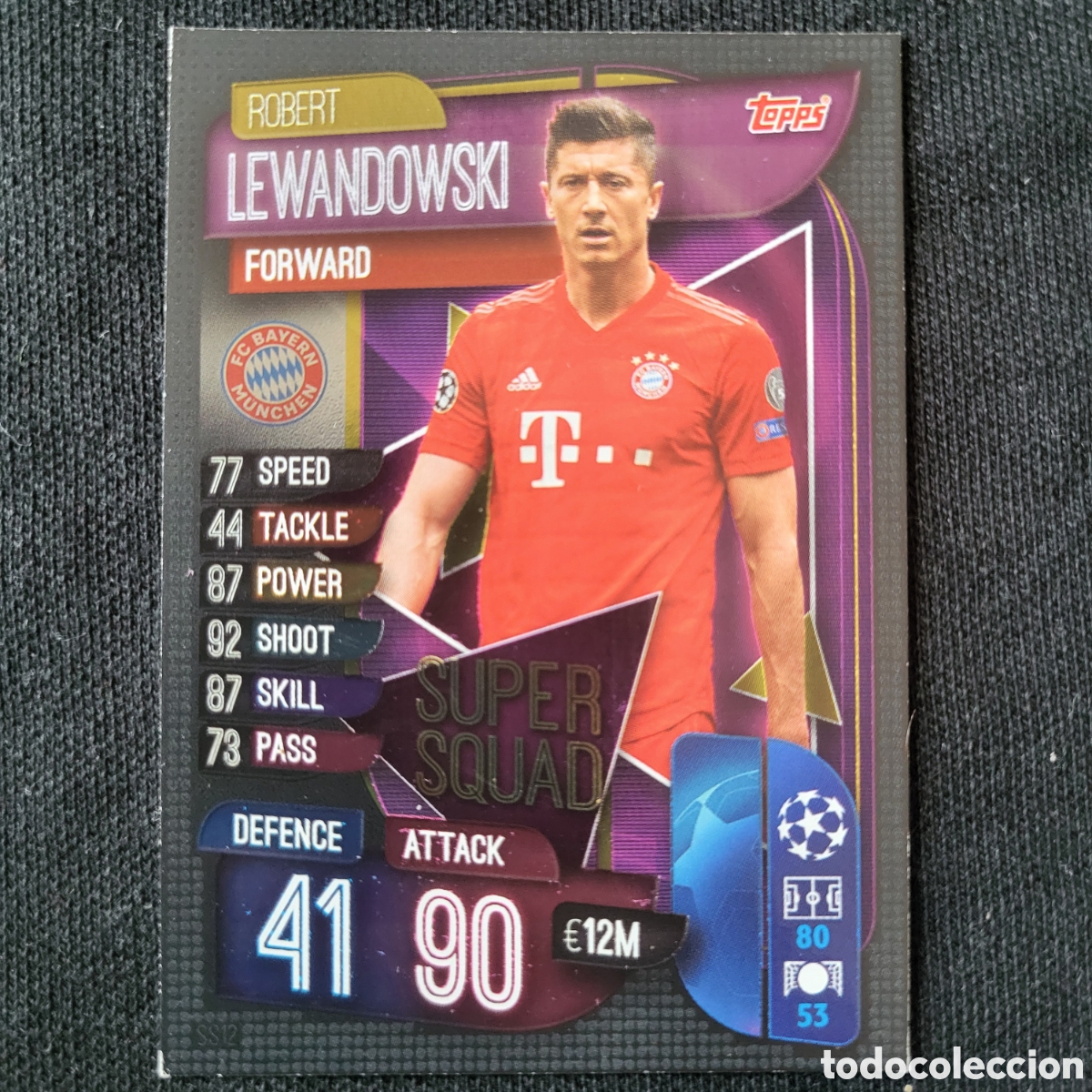 Trading cards: SS12 Robert Lewandowski Super Squad / Match Attax UCL 2019