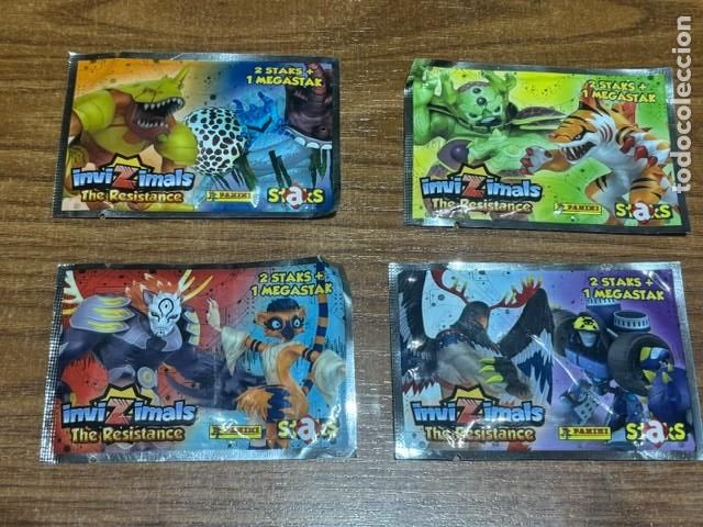 Trading cards: 4 sobres de inviZimals cerrados panini staks