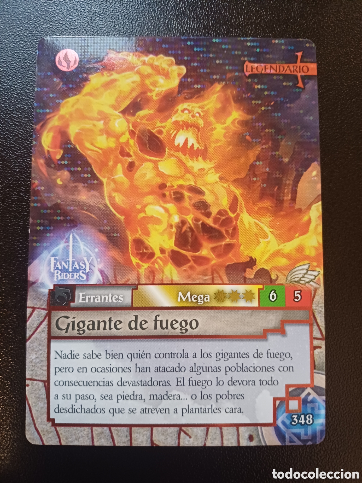 Trading cards: #348 GIGANTE DE FUEGO MEGA LEGENDARIO PANINI FANTASY RIDERS LA INVASION DE LOS GIGANTES 2019