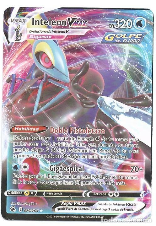 Trading cards: POK&Eacute;MON: Inteleon V MAX #79 PS 320 GOLPE FLUIDO (espanhol)