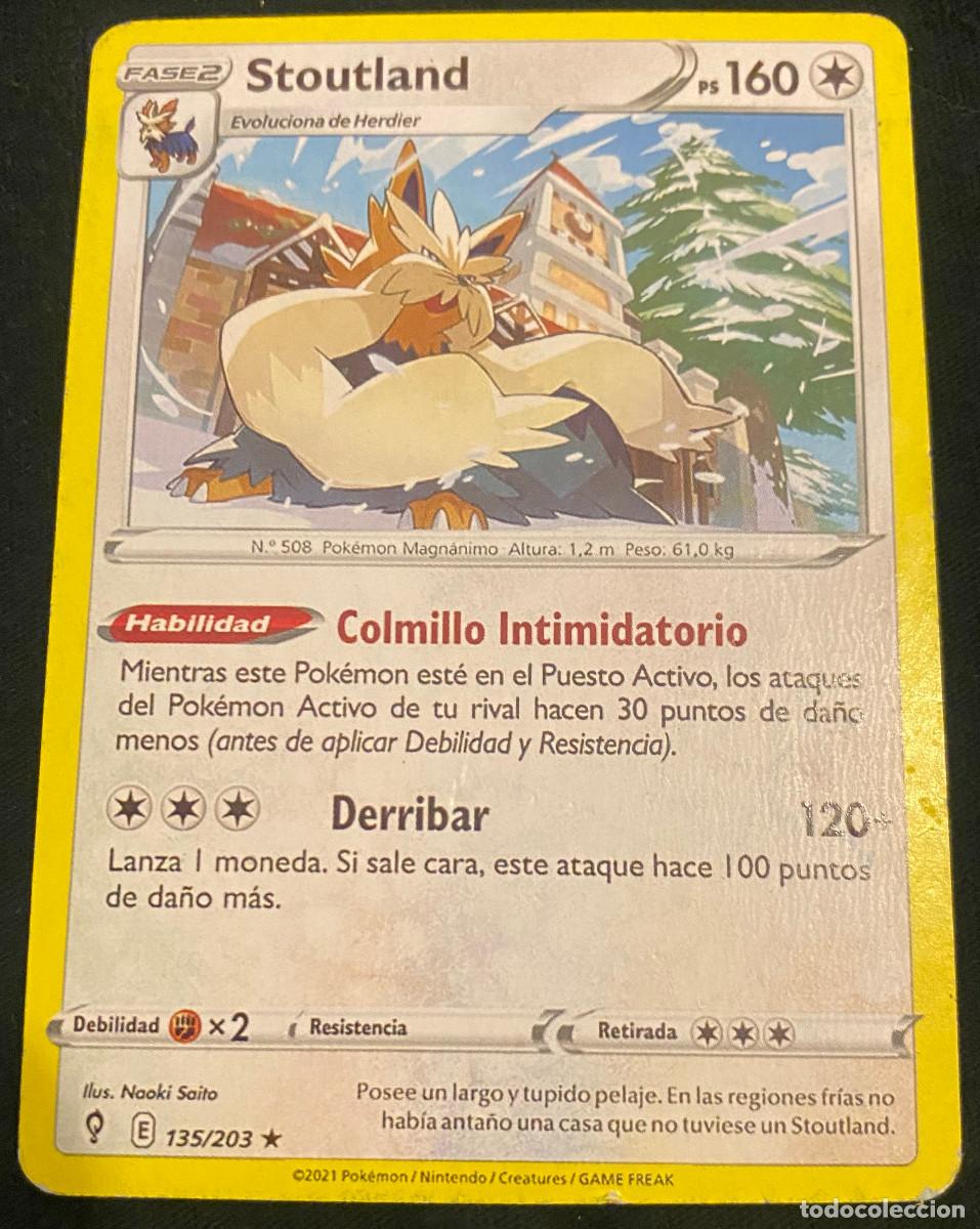Trading cards: Trading card de Pok&eacute;mon. Stoutland - Fase 2. 135 / 203. Colecci&oacute;n 2021. Edici&oacute;n en espa&ntilde;ol.