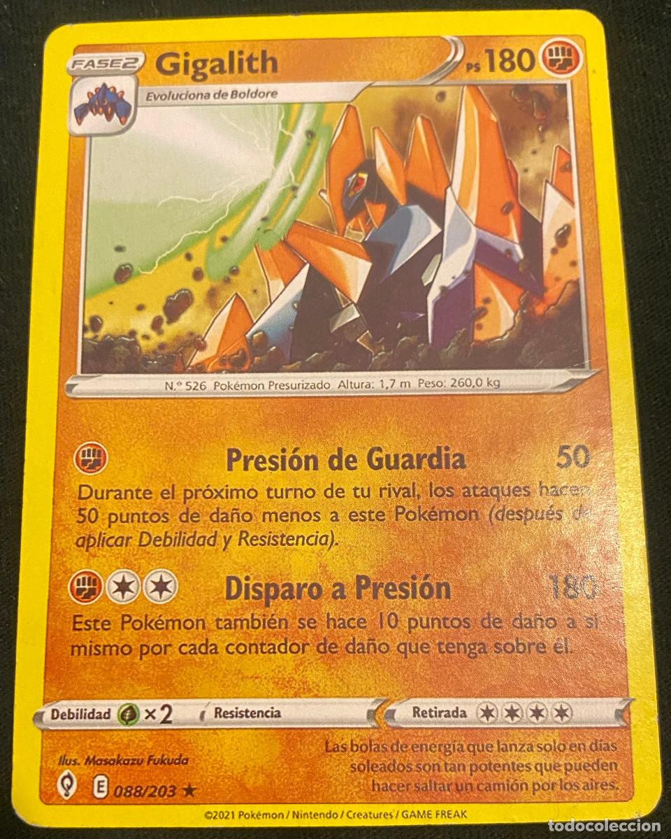 Trading cards: Trading card de Pok&eacute;mon. Gigalith - Fase 2. 088 / 203. Colecci&oacute;n 2021. Edici&oacute;n en espa&ntilde;ol.