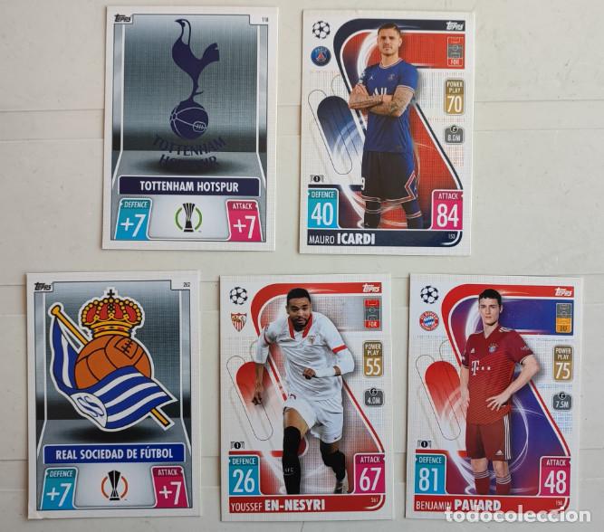 Trading cards: LOTE DE 5 CARTAS DE FUTBOL TOPPS MATCH ATTAX, TRADING CARD