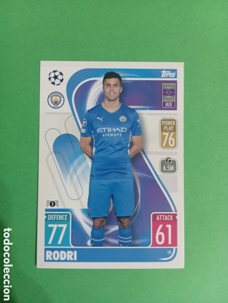 Trading cards: Rodri Manchester City n&deg;19 / TOPPS MATCH ATTAX 2021/2022
