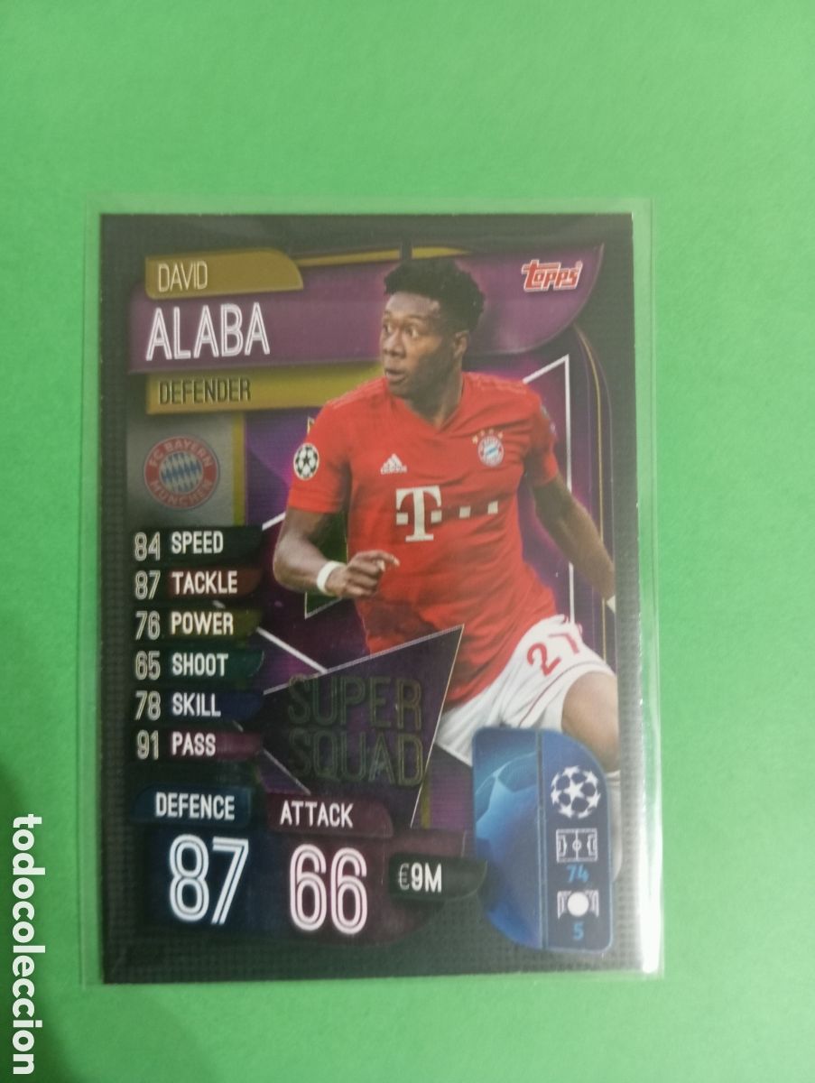 Trading cards: David Alaba Bayern de Munich SUPER SQUAD n&deg;SS 2 / TOPPS MATCH ATTAX 2019/2020