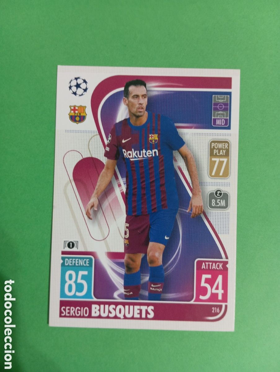 Trading cards: Sergio Busquets Barcelona n&deg;216 / TOPPS MATCH ATTAX 2021/2022
