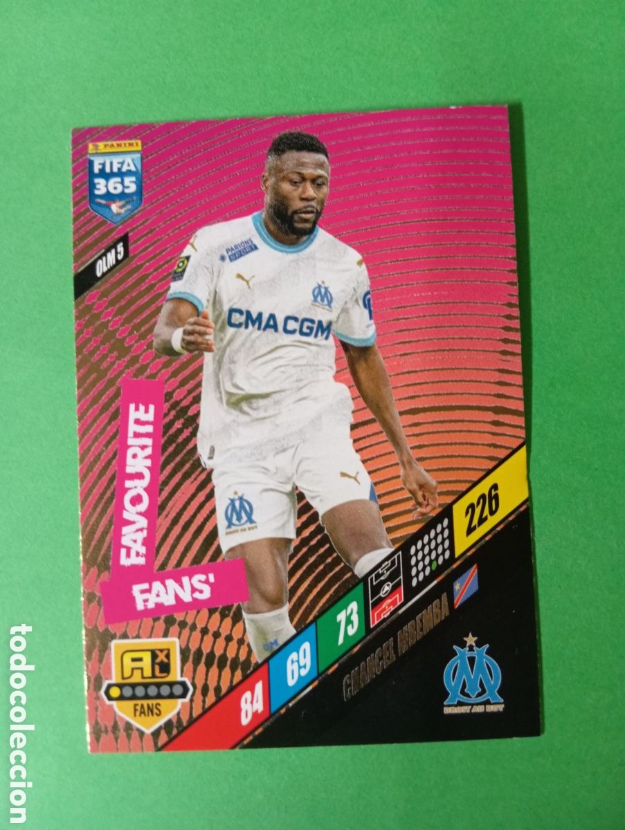 Trading cards: Chancel Mbemba O. Marsella FAVOURITE FANS n&deg;OLM 5 / PANINI ADRENALYN XL FIFA 365 2024