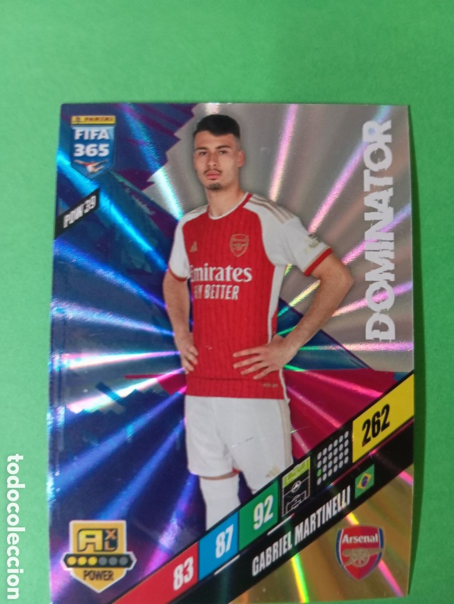 Trading cards: Gabriel Martinelli Arsenal DOMINATOR n&deg;POW 39 / PANINI ADRENALYN XL FIFA 365 2024