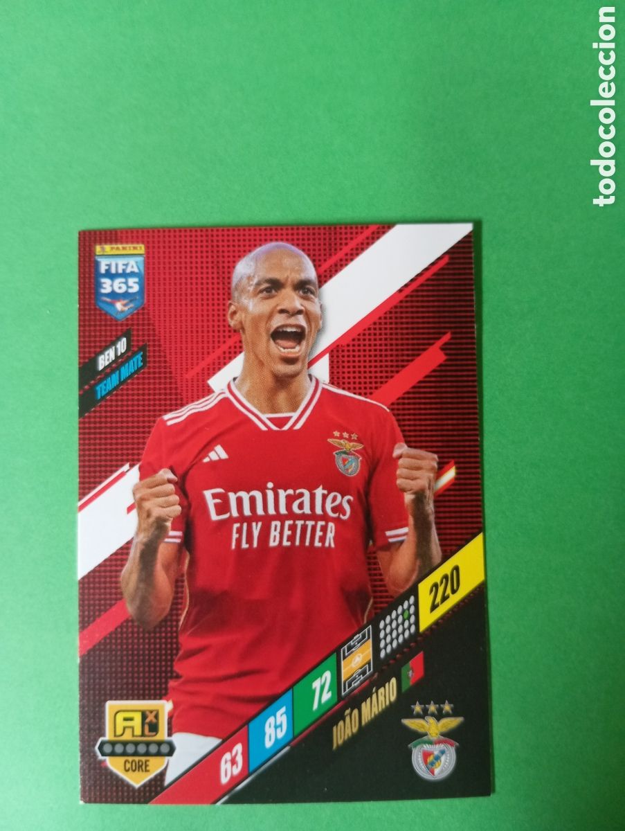 Trading cards: Jo&atilde;o M&aacute;rio Benfica TEAM MATE n&deg;BEN 10 / PANINI ADRENALYN XL FIFA 365 2024