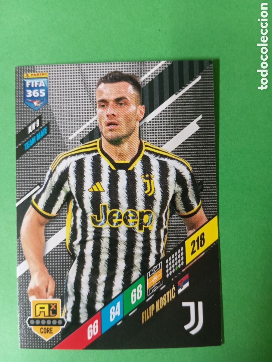 Trading cards: Filip Kostić Juventus TEAM MATE n&deg;JUV 9 / PANINI ADRENALYN XL FIFA 365 2024