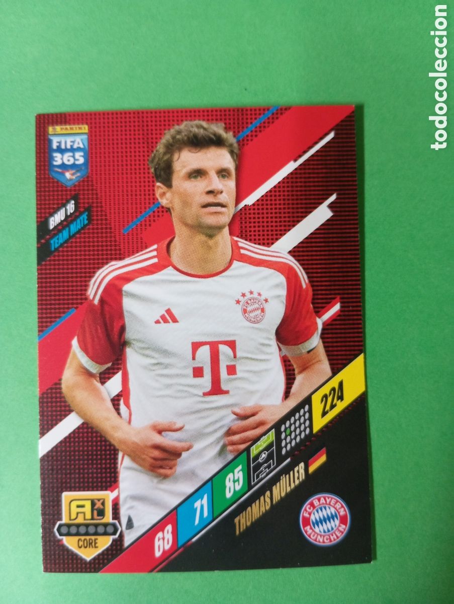 Trading cards: Thomas M&uuml;ller Bayern de Munich TEAM MATE n&deg;BMU 16 / PANINI ADRENALYN XL FIFA 365 2024