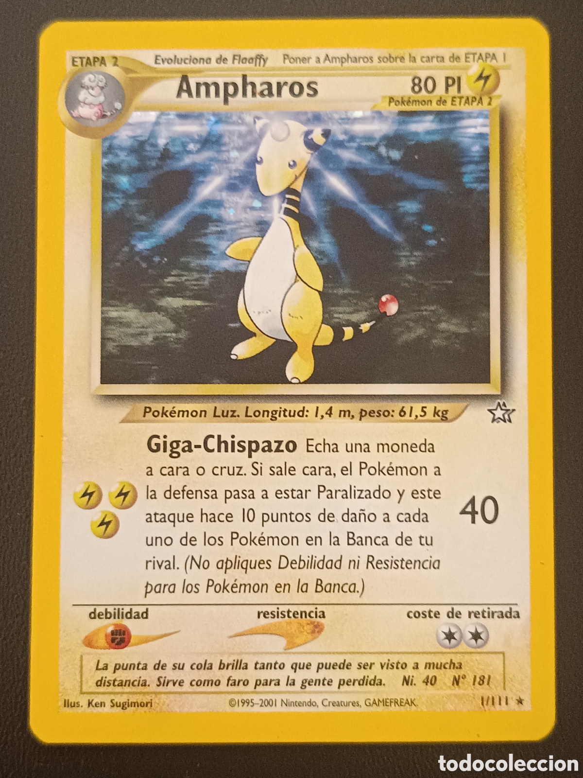 Trading cards: Pokemon Ampharos 1/111 Neo G&eacute;nesis En Castellano