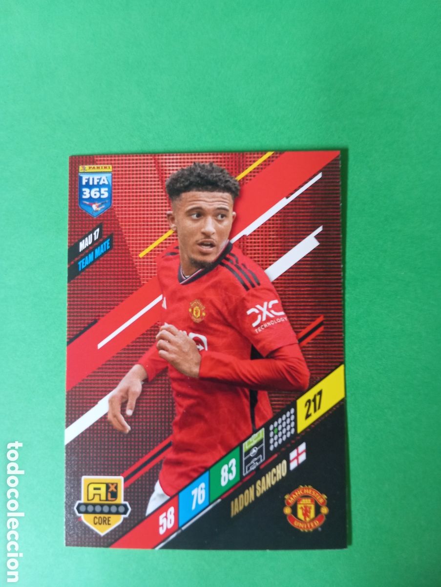 Trading cards: Jadon Sancho Manchester United TEAM MATE n&deg;MAU 17 / PANINI ADRENALYN XL FIFA 365 2024