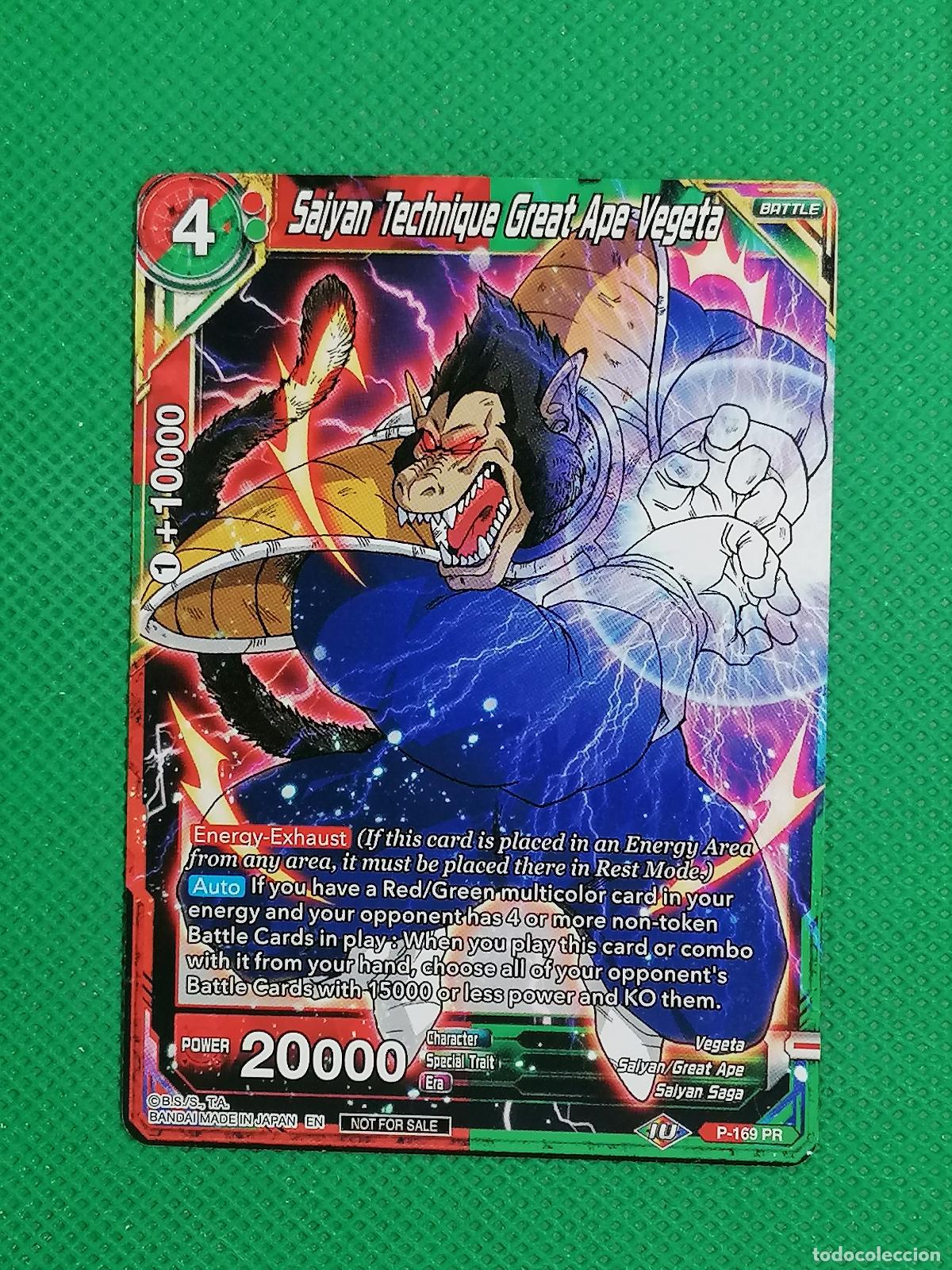 Trading cards: P-169 PR SAIYAN TECNIQUE GREAT APE VEGETA PROMOTIONAL DRAGON BALL SUPER