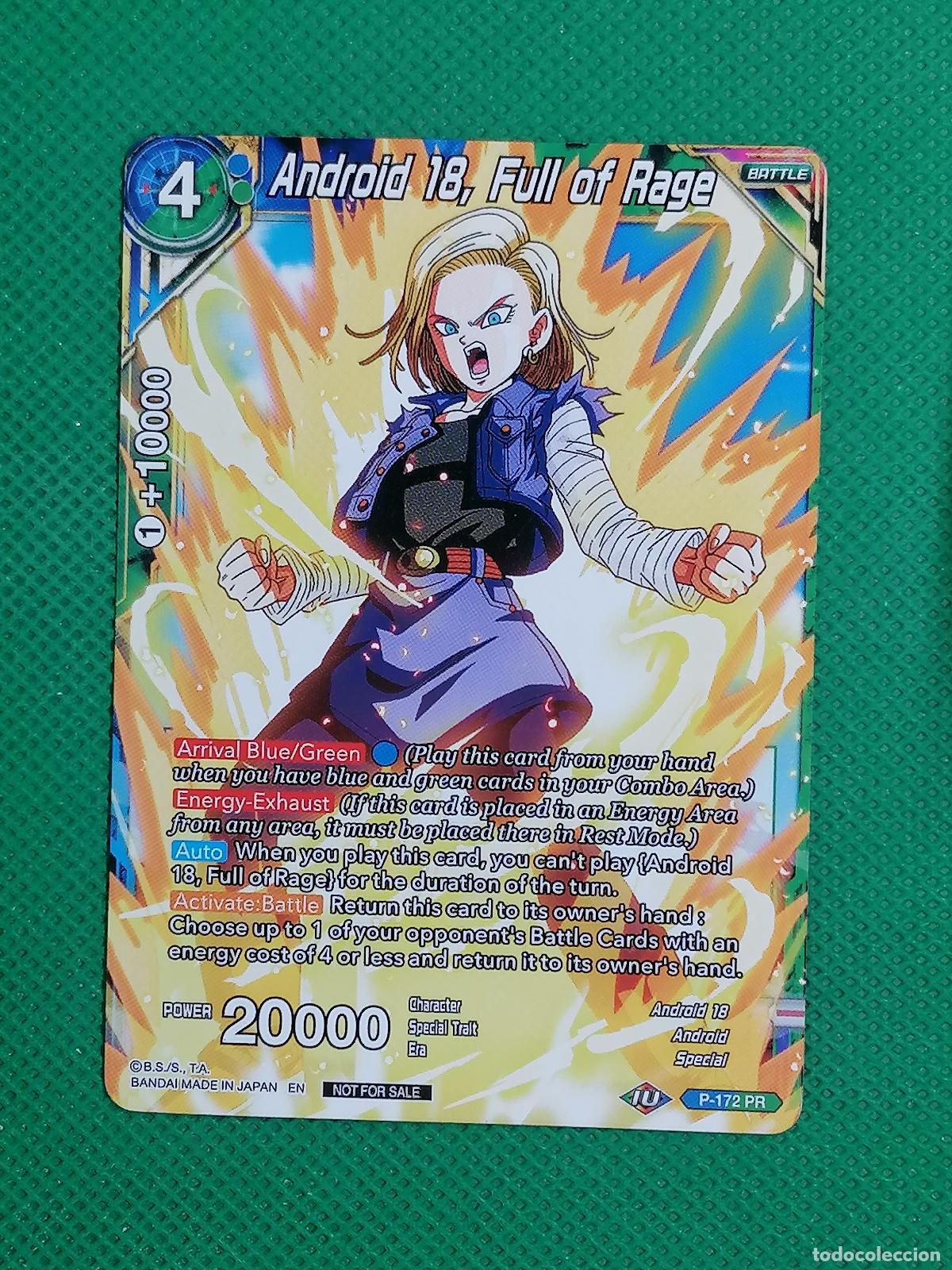 Trading cards: P-172 PR ANDROID 18 FULL OF RAGE PROMOTIONAL DRAGON BALL SUPER