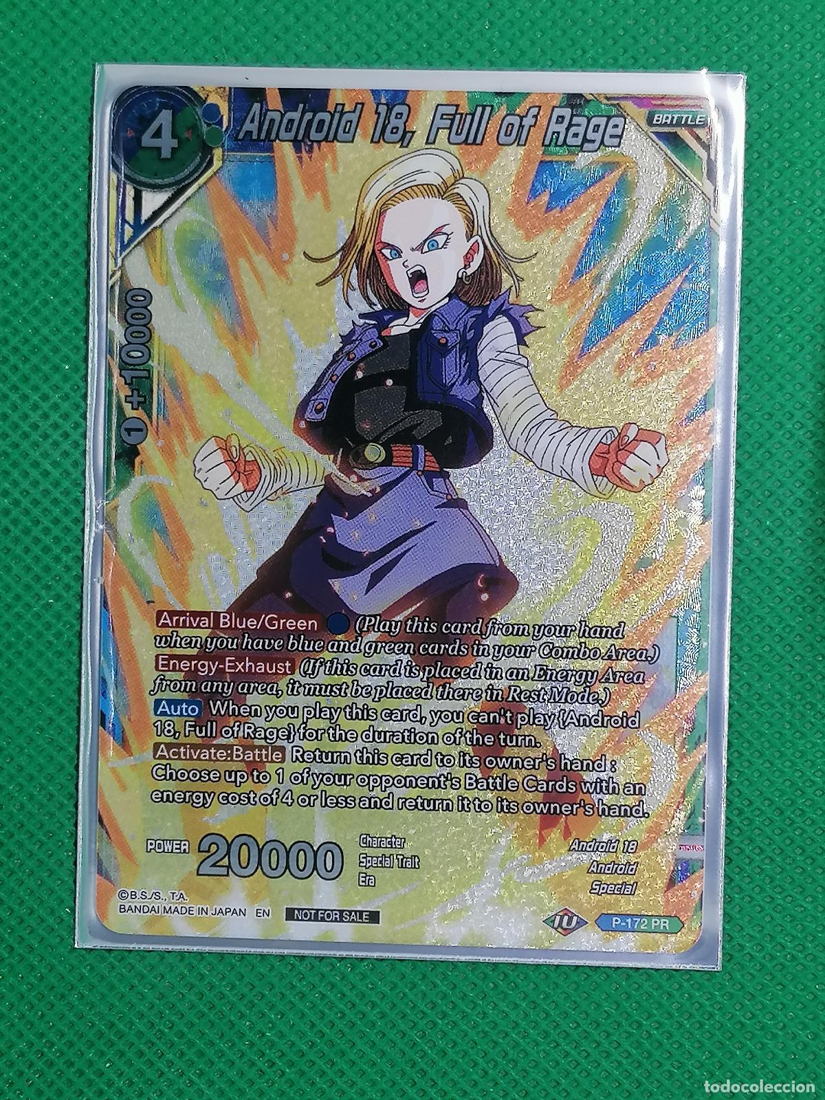 Trading cards: P-172 PR ANDROID 18 FULL OF RAGE FOIL PROMOTIONAL DRAGON BALL SUPER
