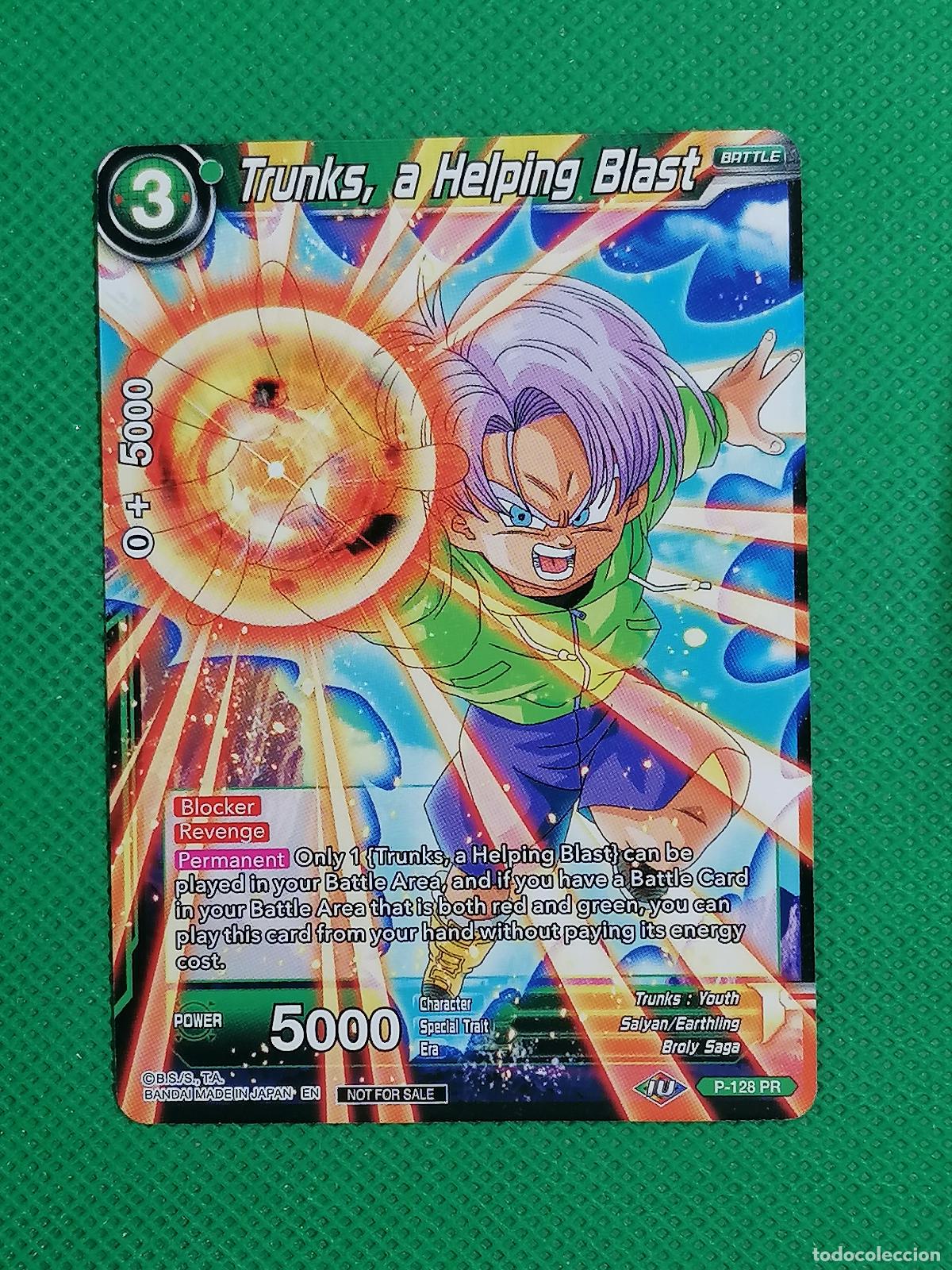 Trading cards: P 128 PR TRUNKS A HELPING BLAST PROMOTIONAL DRAGON BALL SUPER